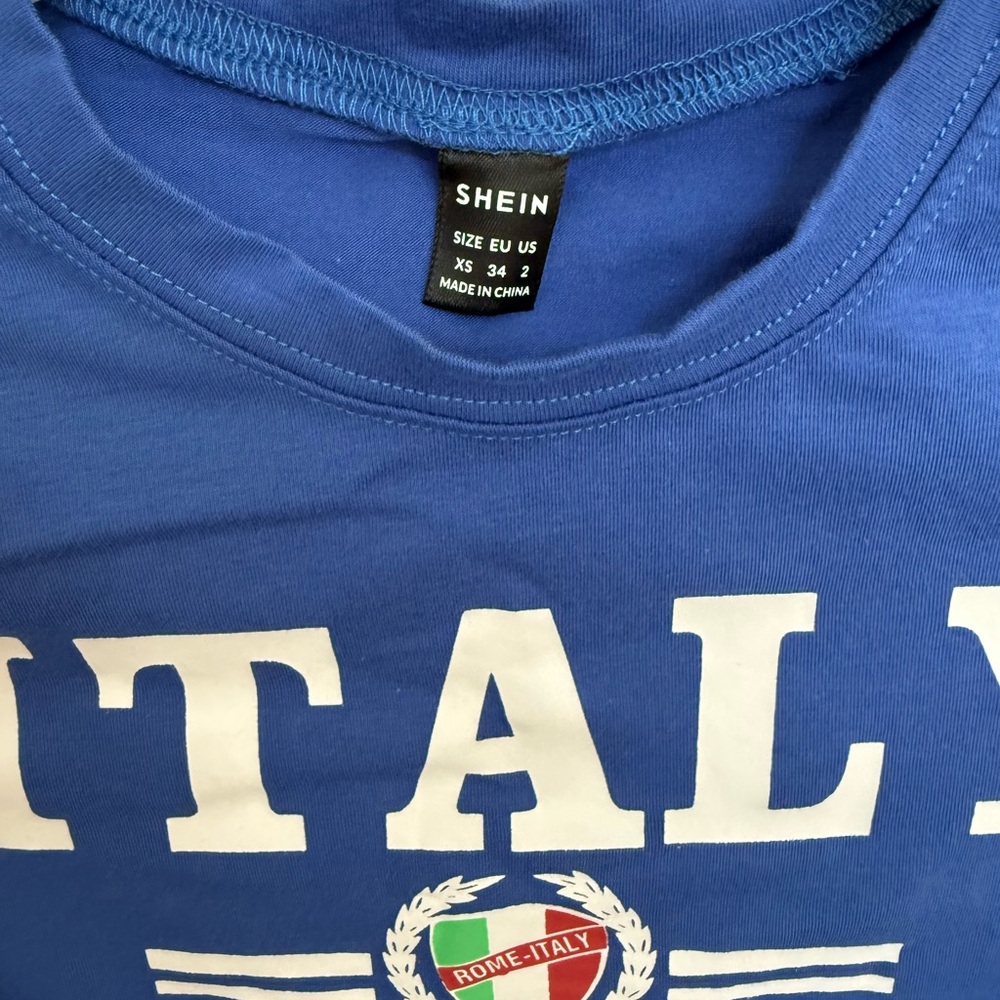 SHEIN Blue Italy Graphic Tee - Picture 3 of 3